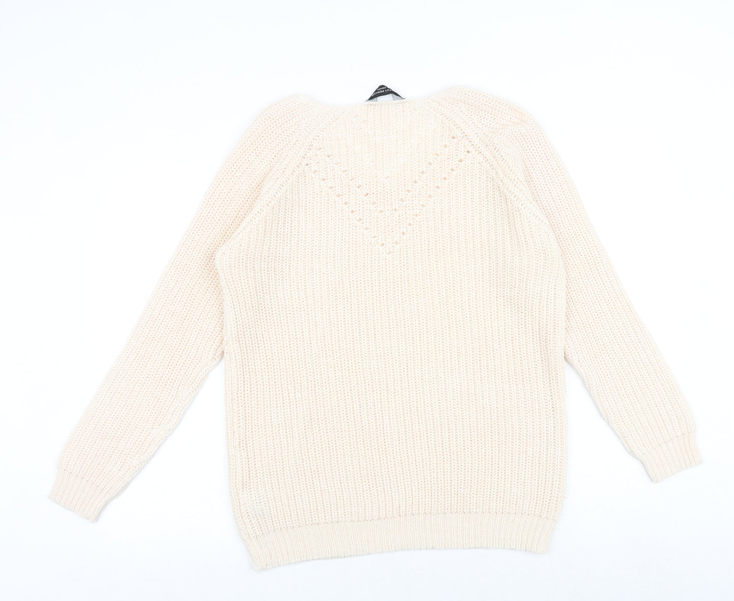 Dorothy Perkins Womens Pink V-Neck Acrylic Pullover Jumper Size 14