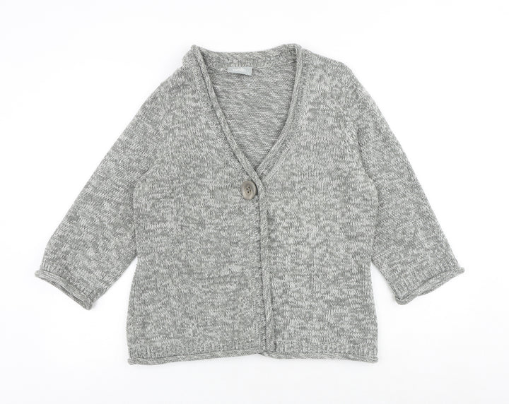 Wallis Womens Grey V-Neck Acrylic Pullover Jumper Size L