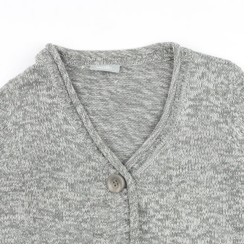 Wallis Womens Grey V-Neck Acrylic Pullover Jumper Size L