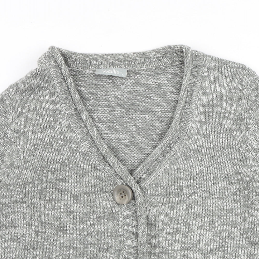 Wallis Womens Grey V-Neck Acrylic Pullover Jumper Size L