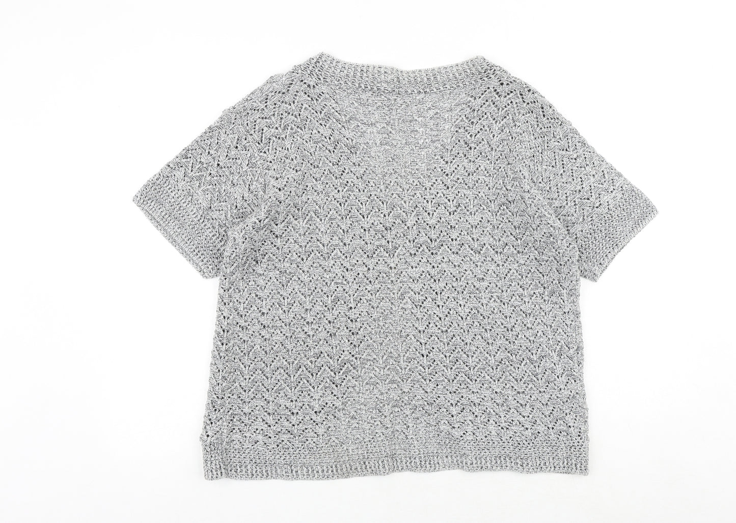 Pulse Womens Grey V-Neck Acrylic Cardigan Jumper Size L