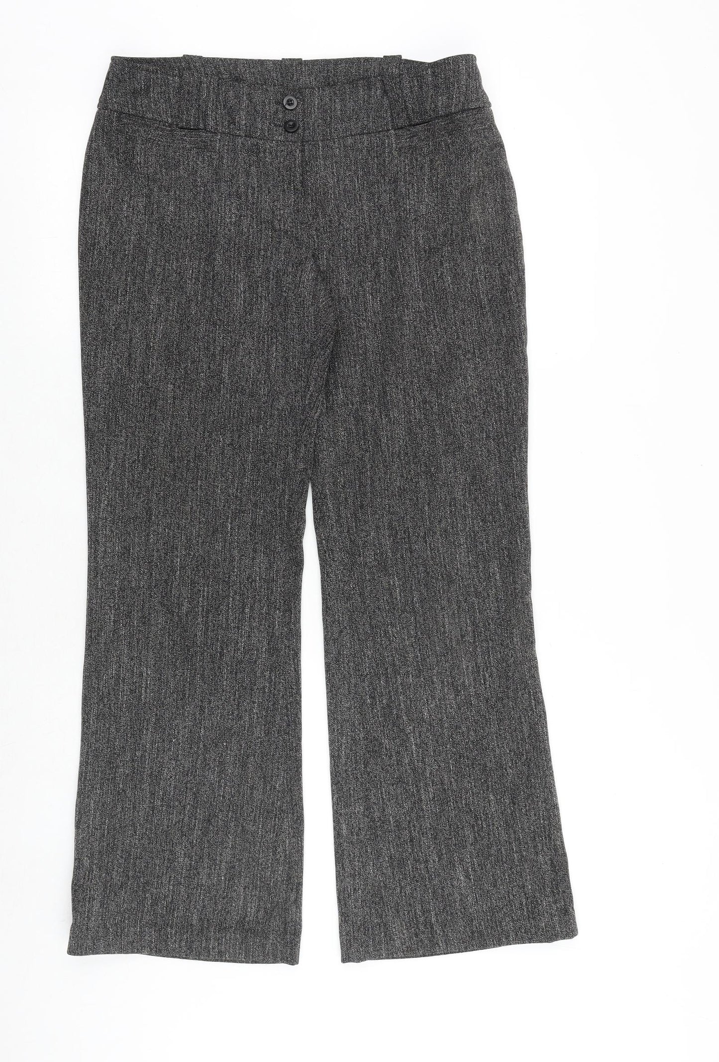 Dorothy Perkins Womens Grey Polyester Dress Pants Trousers Size 12 Regular Zip