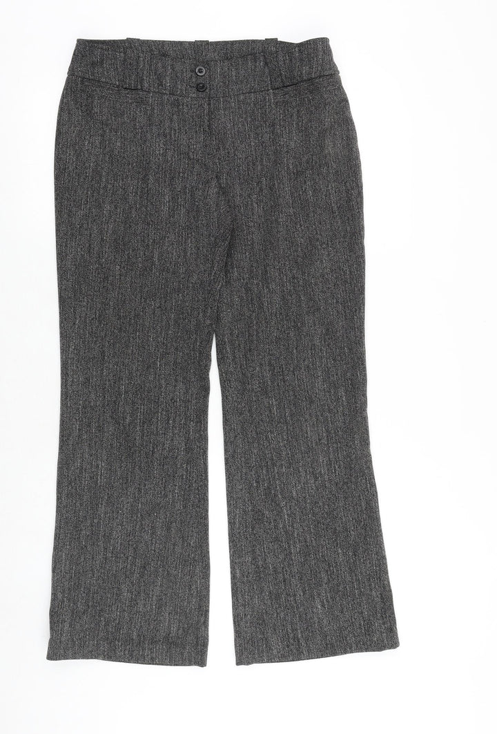 Dorothy Perkins Womens Grey Polyester Dress Pants Trousers Size 12 Regular Zip