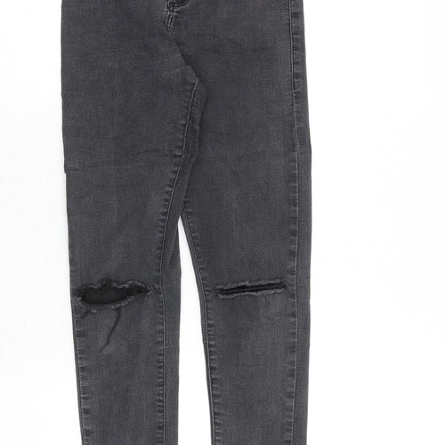 Topshop Womens Black Cotton Skinny Jeans Size 26 in Regular Zip