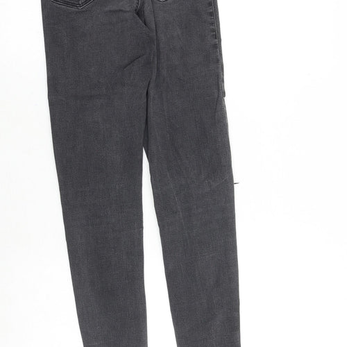 Topshop Womens Black Cotton Skinny Jeans Size 26 in Regular Zip