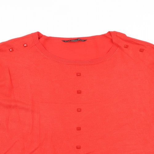 Bonmarché Womens Red Round Neck Viscose Pullover Jumper Size 12