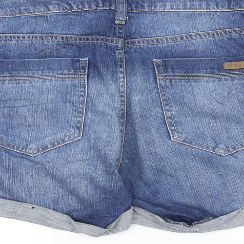 Messi Jeans Womens Blue 100% Cotton Hot Pants Shorts Size 35 in Regular Zip