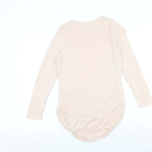Dorothy Perkins Womens Pink Round Neck Viscose Pullover Jumper Size 8