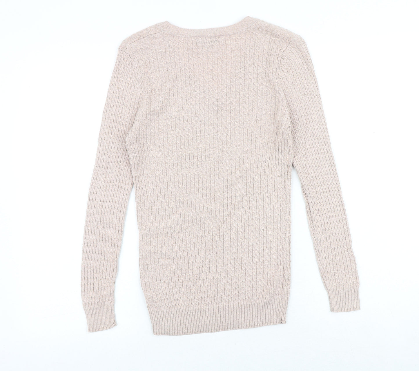 NEXT Womens Pink V-Neck Viscose Pullover Jumper Size 12