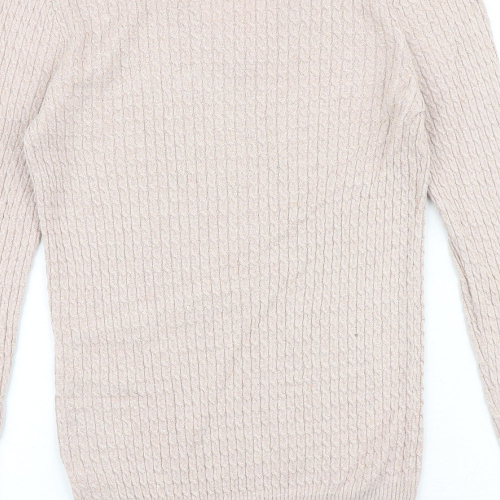 NEXT Womens Pink V-Neck Viscose Pullover Jumper Size 12