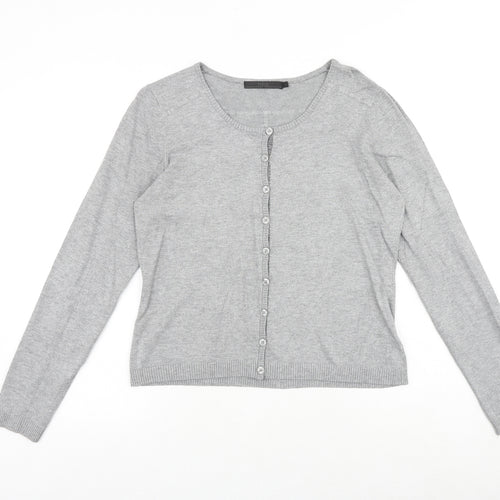 Minus Womens Grey Round Neck Viscose Cardigan Jumper Size L