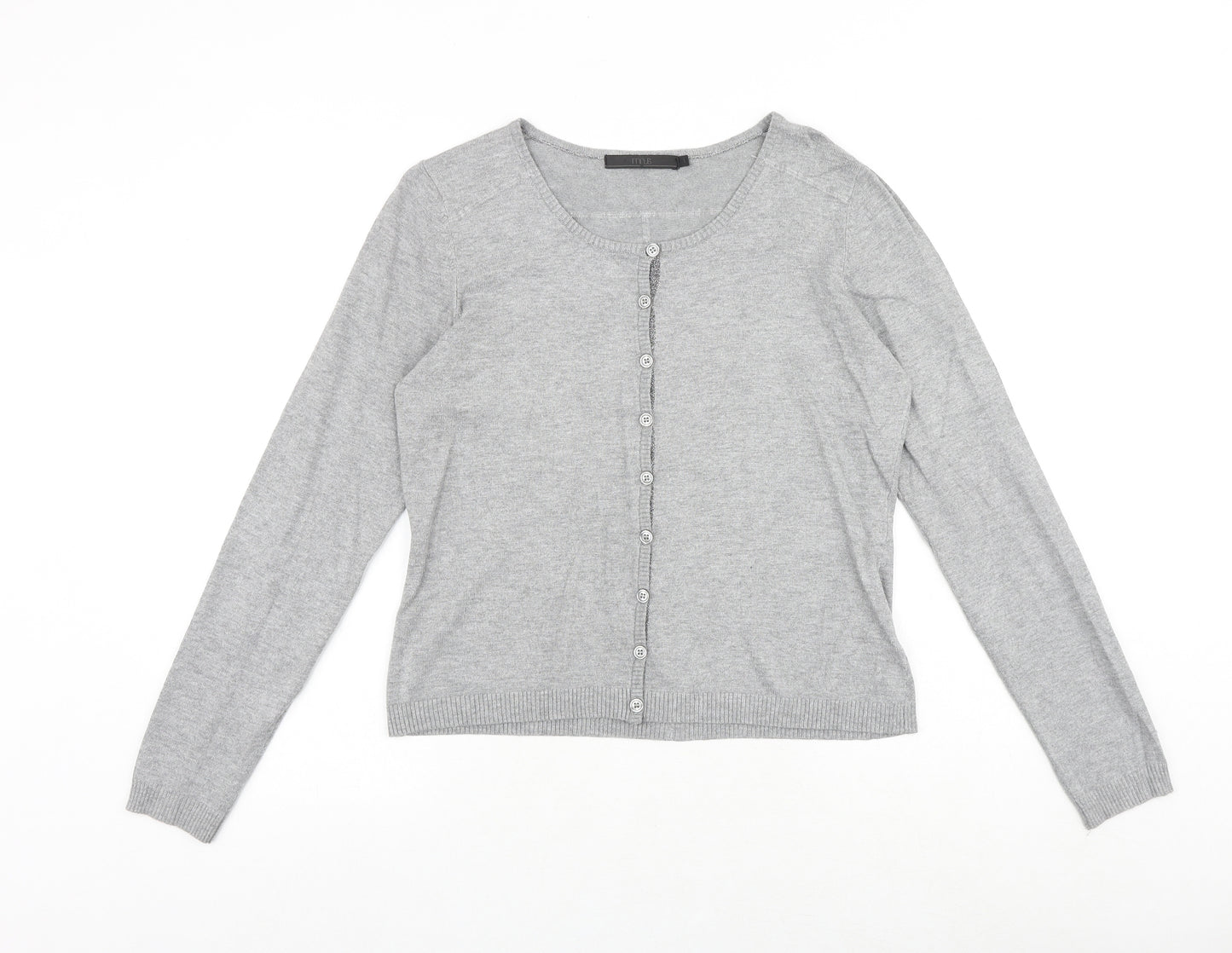 Minus Womens Grey Round Neck Viscose Cardigan Jumper Size L