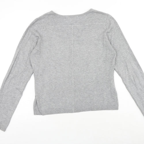 Minus Womens Grey Round Neck Viscose Cardigan Jumper Size L