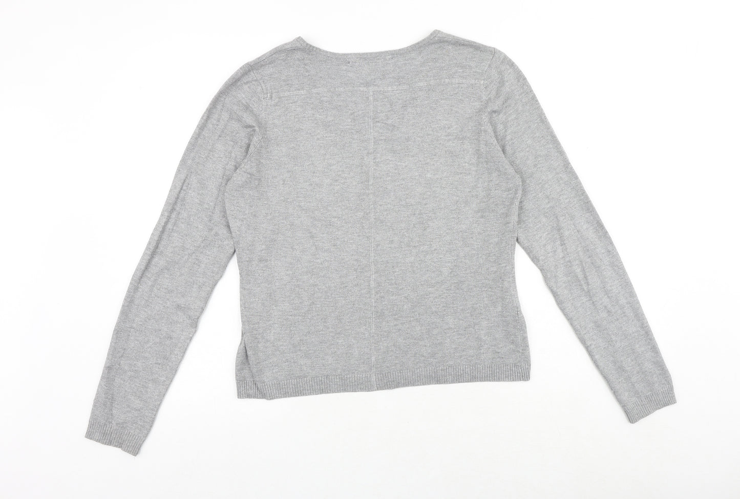 Minus Womens Grey Round Neck Viscose Cardigan Jumper Size L