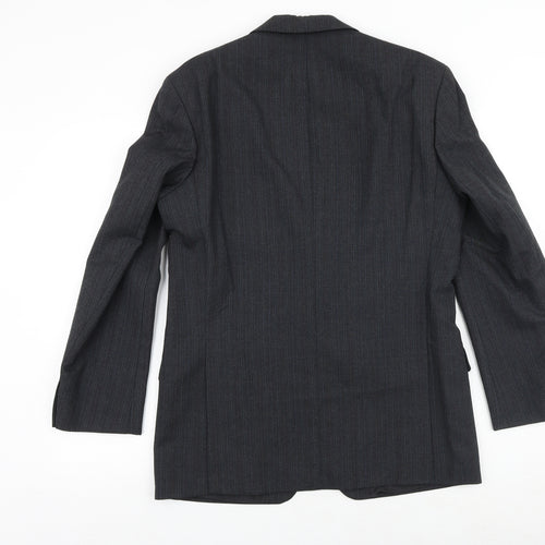 Marks and Spencer Mens Grey Striped Wool Jacket Suit Jacket Size 38 Regular