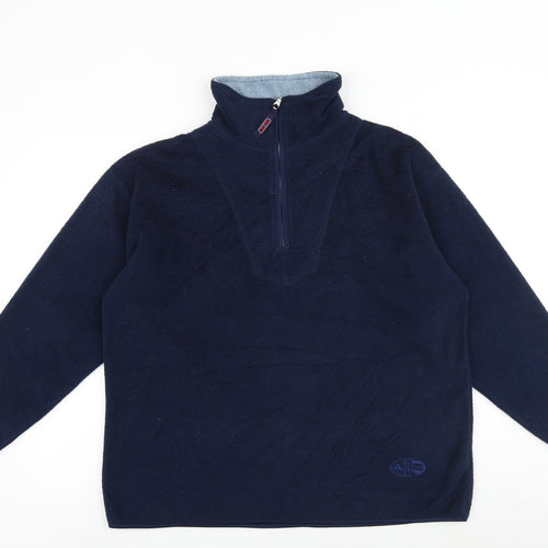 Authentic Sports Womens Blue Polyester Pullover Sweatshirt Size 14 Zip