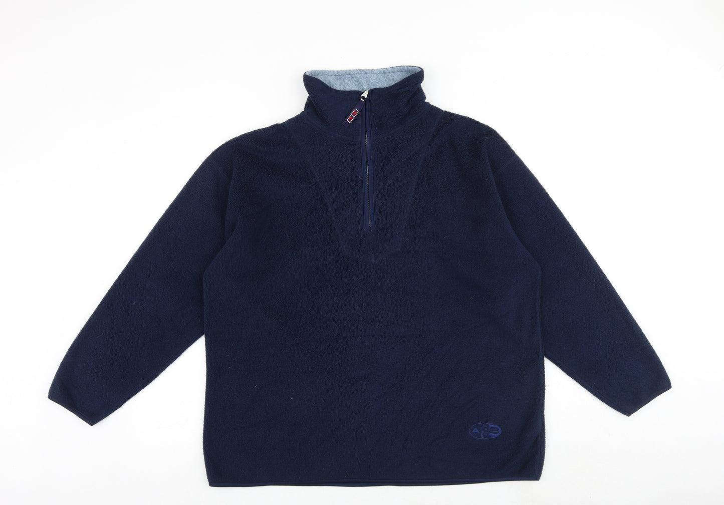Authentic Sports Womens Blue Polyester Pullover Sweatshirt Size 14 Zip
