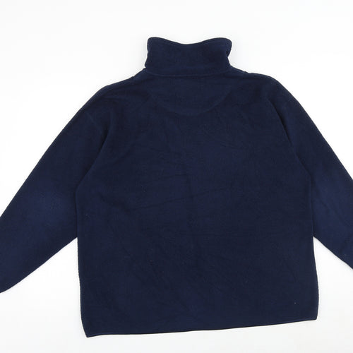 Authentic Sports Womens Blue Polyester Pullover Sweatshirt Size 14 Zip