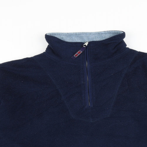 Authentic Sports Womens Blue Polyester Pullover Sweatshirt Size 14 Zip