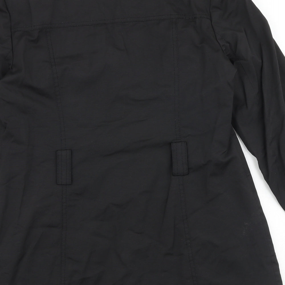 BHS Womens Black Trench Coat Coat Size 12 Button