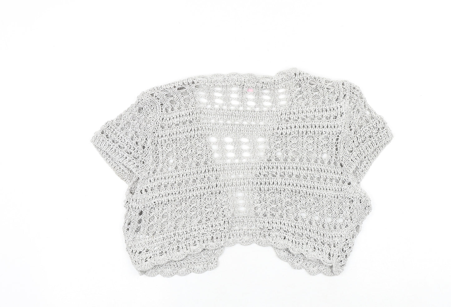 Marks and Spencer Womens Silver V-Neck Acrylic Cardigan Jumper Size 14