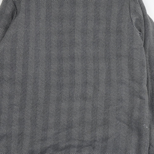 Anne De Lancy Womens Grey Herringbone Pea Coat Coat Size L Button