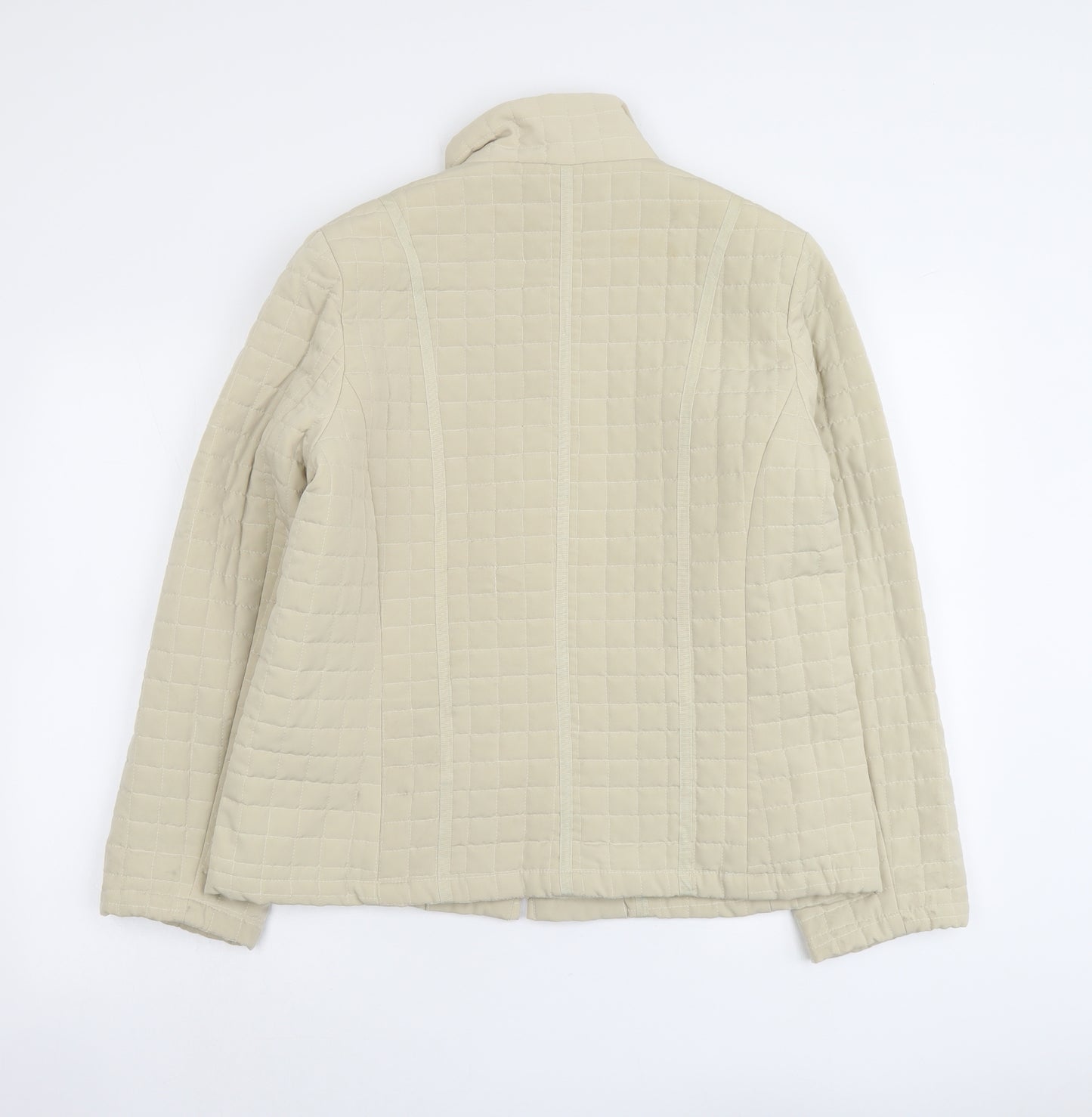 Astraka Womens Beige Quilted Jacket Size M Zip