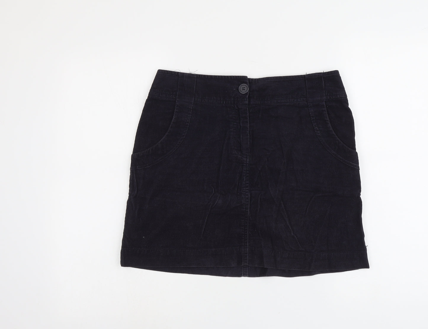 H&M Womens Purple Cotton A-Line Skirt Size M Button