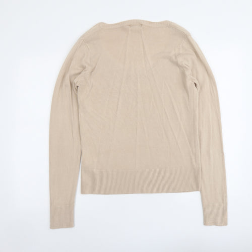 Sarah Hamilton Womens Beige Scoop Neck Acrylic Pullover Jumper Size L