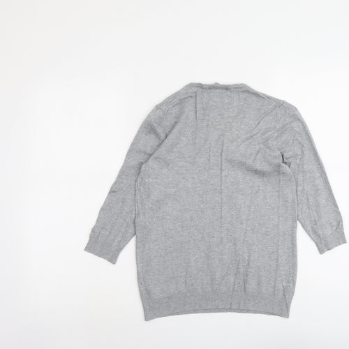 Marks and Spencer Womens Grey V-Neck Viscose Pullover Jumper Size 12