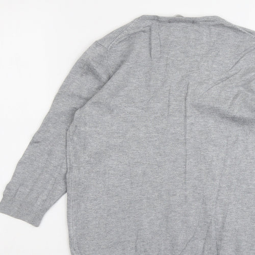 Marks and Spencer Womens Grey V-Neck Viscose Pullover Jumper Size 12
