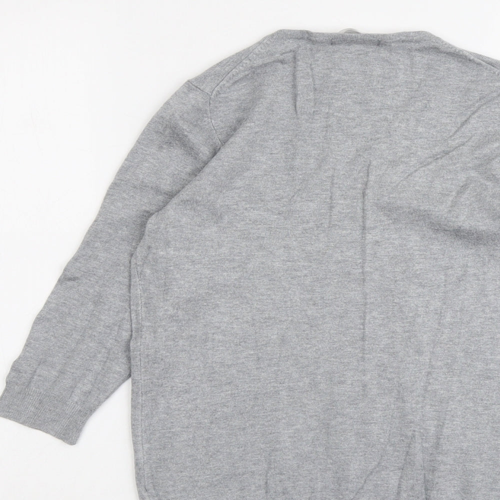 Marks and Spencer Womens Grey V-Neck Viscose Pullover Jumper Size 12