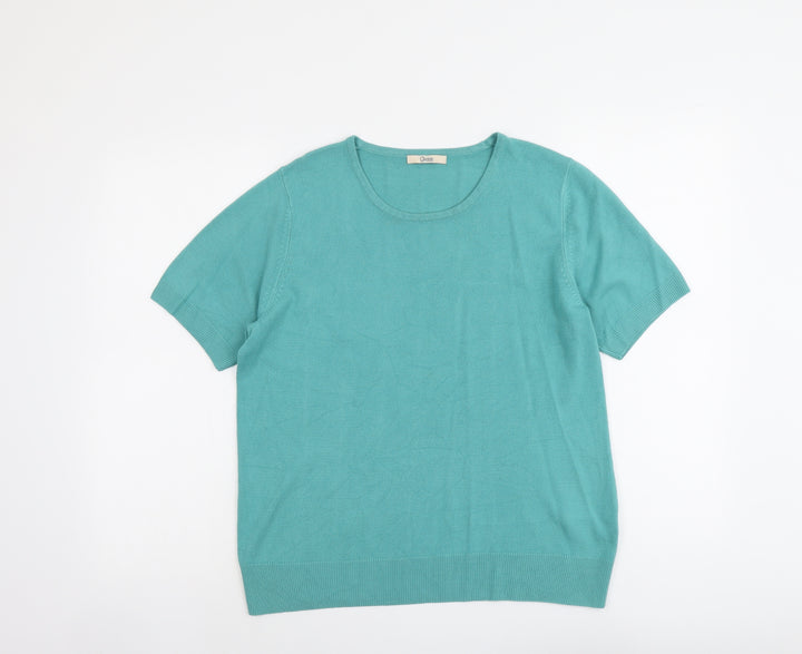 Marks and Spencer Womens Green Round Neck Acrylic Pullover Jumper Size 16
