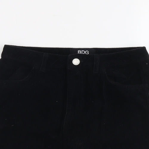 BDG Womens Black Cotton A-Line Skirt Size S Button