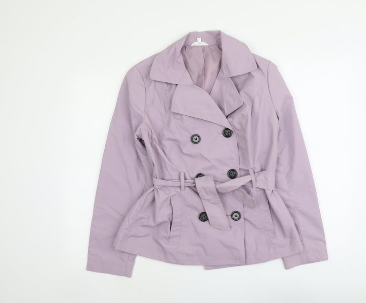 Marks and Spencer Womens Purple Pea Coat Jacket Size 12 Button