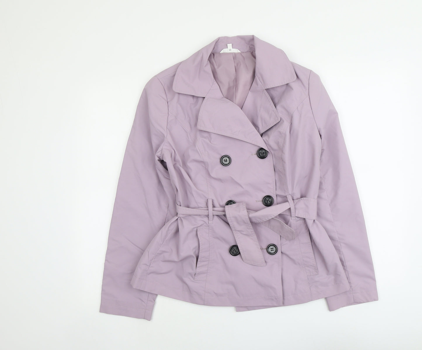 Marks and Spencer Womens Purple Pea Coat Jacket Size 12 Button