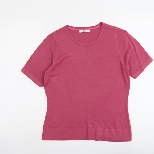 Marks and Spencer Womens Pink Round Neck Acrylic Pullover Jumper Size 12