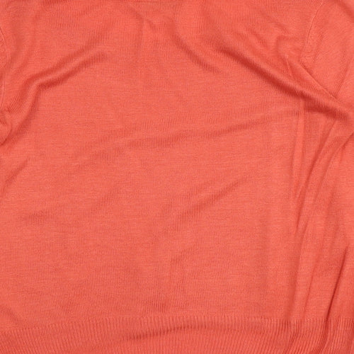 H&M Womens Orange Round Neck Viscose Pullover Jumper Size XS