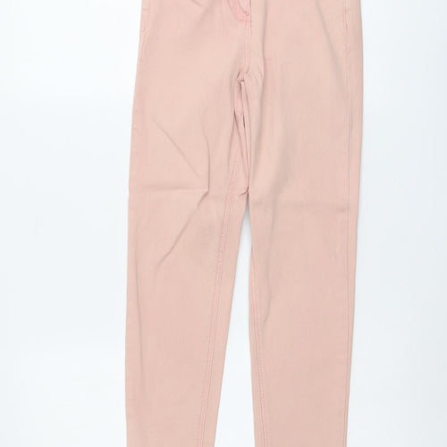M&Co Womens Pink Cotton Skinny Jeans Size 8 L26 in Regular Button