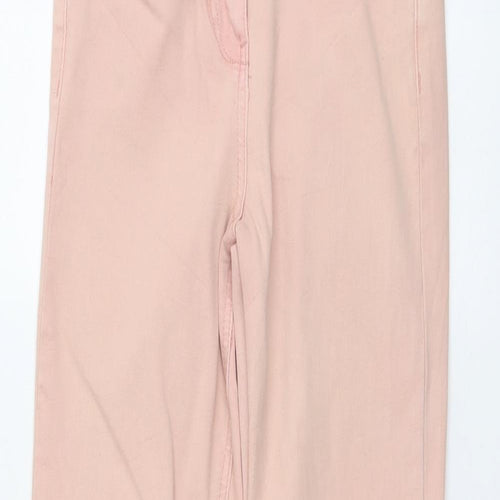 M&Co Womens Pink Cotton Skinny Jeans Size 8 L26 in Regular Button