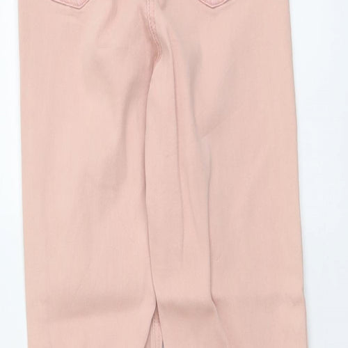 M&Co Womens Pink Cotton Skinny Jeans Size 8 L26 in Regular Button