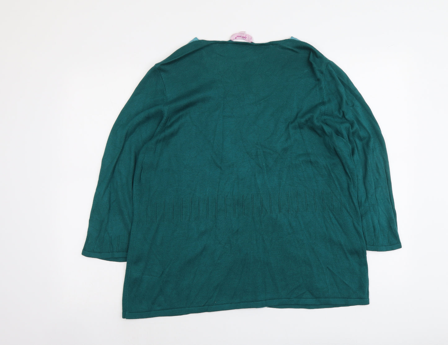 Per Una Womens Green Scoop Neck Acrylic Pullover Jumper Size 20