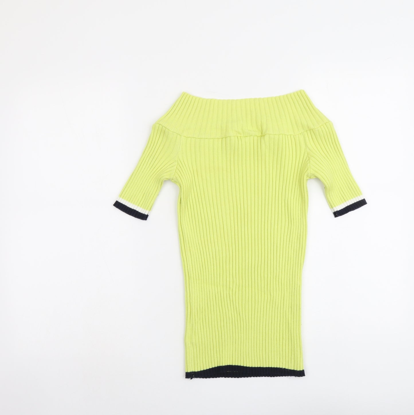 NEXT Womens Green Boat Neck Cotton Pullover Jumper Size 14