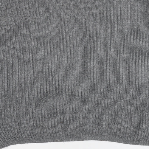 Topshop Womens Grey Scoop Neck Acrylic Pullover Jumper Size 8
