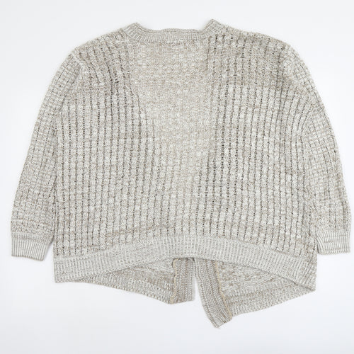 Glimpse Womens Beige V-Neck Acrylic Cardigan Jumper Size S