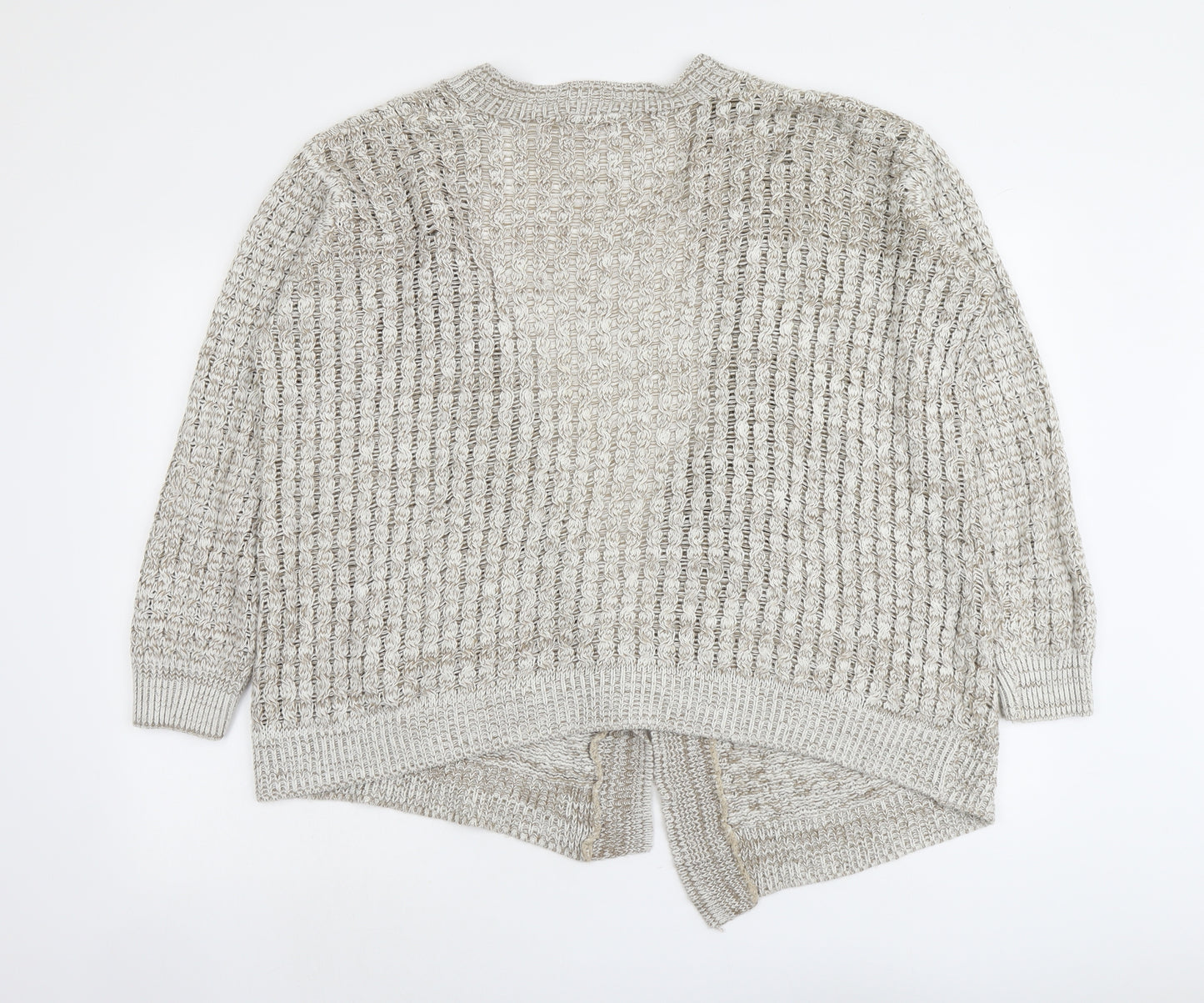 Glimpse Womens Beige V-Neck Acrylic Cardigan Jumper Size S
