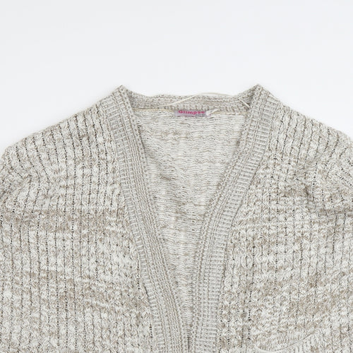 Glimpse Womens Beige V-Neck Acrylic Cardigan Jumper Size S