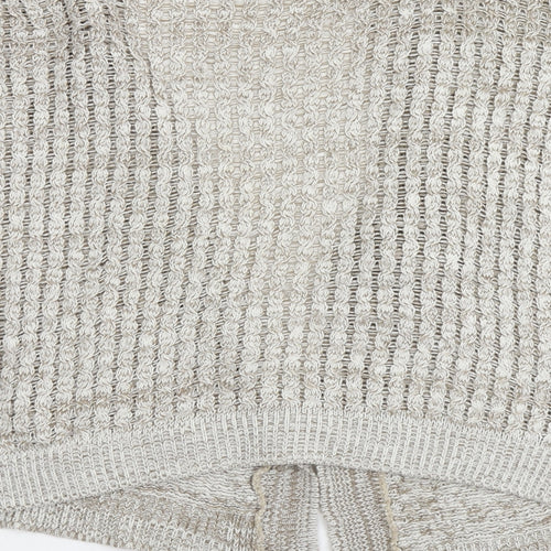 Glimpse Womens Beige V-Neck Acrylic Cardigan Jumper Size S