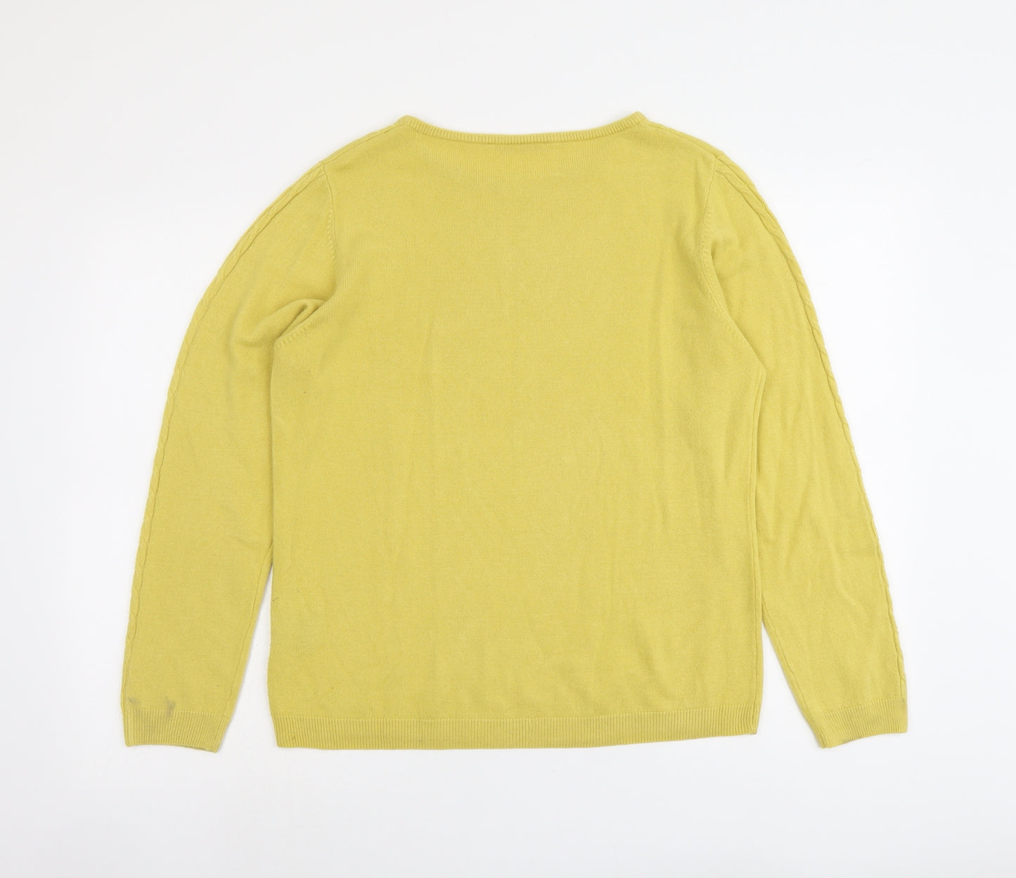 Anna Rose Womens Yellow Round Neck Acrylic Pullover Jumper Size XL
