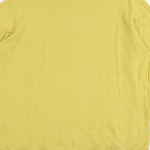 Anna Rose Womens Yellow Round Neck Acrylic Pullover Jumper Size XL